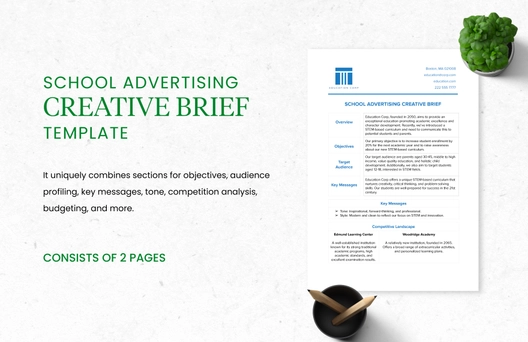 School Advertising Creative Brief Template