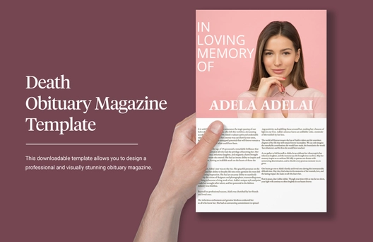 Death Obituary Magazine Template
