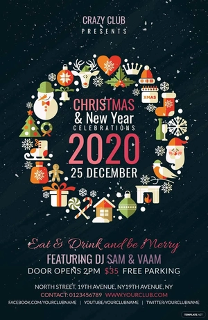 Modern Christmas Holiday Poster Template