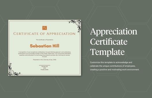 Appreciation Certificate Template
