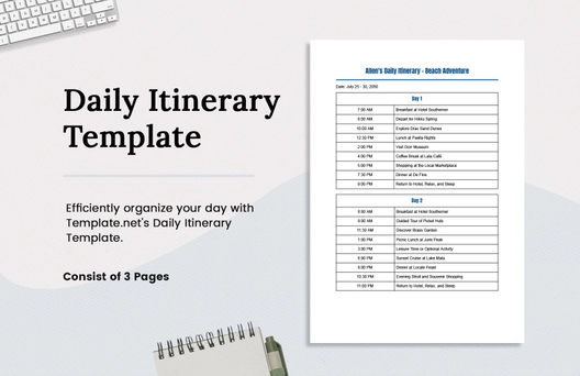 Daily Itinerary Template