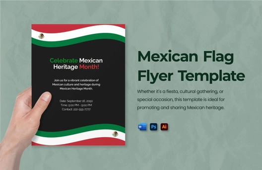 Mexican Flag Flyer Template