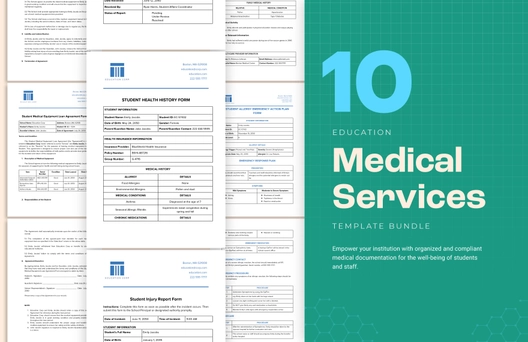 10 Education Medical Services Template Bundle