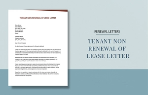 Tenant Non Renewal Of Lease Letter