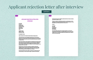 Applicant rejection letter after interview