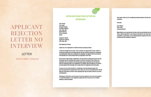 Applicant rejection letter no interview