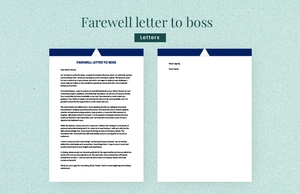 Farewell letter to boss