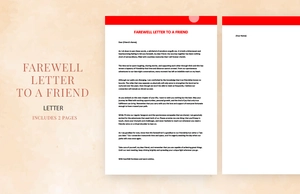 Farewell letter to a friend