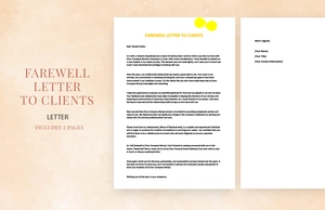 Farewell letter to clients