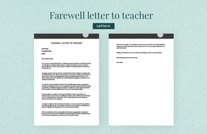 Farewell letter to teacher Farewell letter to teacher