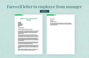 Farewell letter to employee from manager Farewell letter to employee from manager