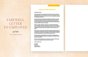 Farewell letter to employee Farewell letter to employee