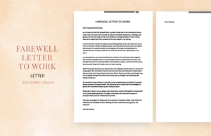 Farewell letter to work Farewell letter to work
