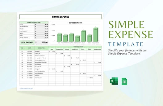 Simple Expense Template Simple Expense Template