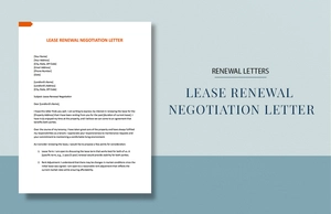Lease Renewal Negotiation Letter