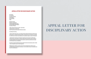 Appeal Letter For Disciplinary Action