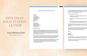 Donation Solicitation Letter