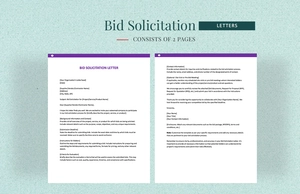 Bid Solicitation Letter