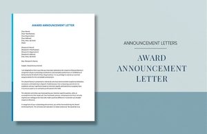 Award Announcement Letter