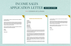 Income Sales Application Letter