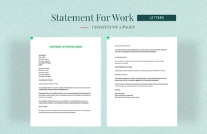 Statement Letter For Work