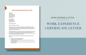 Work Experience Certificate Letter Work Experience Certificate Letter