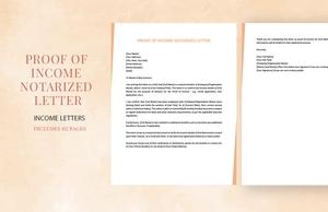 Proof Of Income Notarized Letter