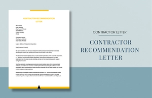 Contractor Recommendation Letter