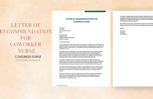 Letter Of Recommendation For Coworker Nurse