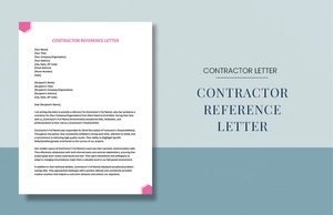Contractor Reference Letter