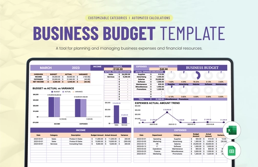 Business Budget Template