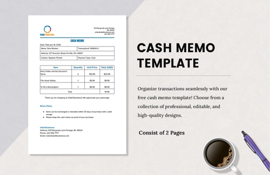 Cash Memo Template