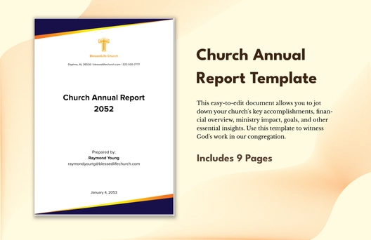 Church Annual Report Template Church Annual Report Template