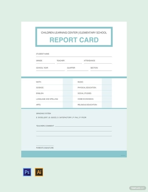 Simple Report Card Template