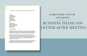 Business Thank You Letter After Meeting