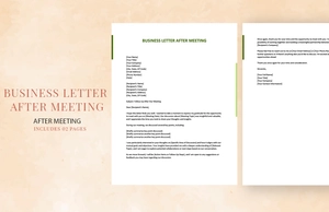 Business Letter After Meeting Business Letter After Meeting