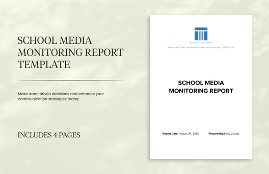 School Media Monitoring Report Template
