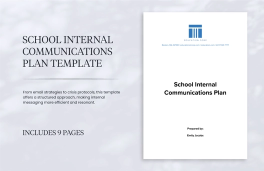 School Internal Communications Plan Template