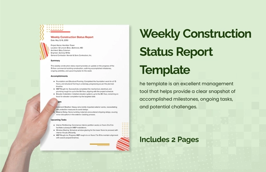 Weekly Construction Status Report Template