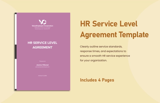 HR Service Level Agreement Template
