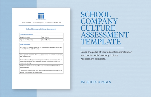 School Company Culture Assessment Template