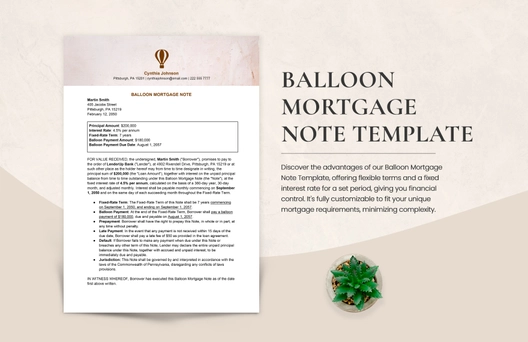 Balloon Mortgage Note Template Balloon Mortgage Note Template