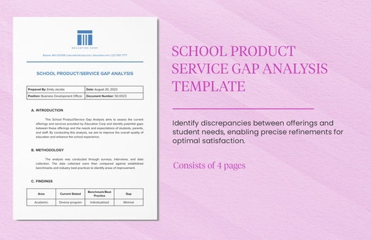 School Product/Service Gap Analysis Template