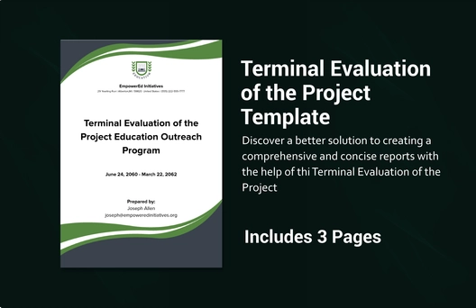 Terminal Evaluation of the Project Template Terminal Evaluation of the Project Template