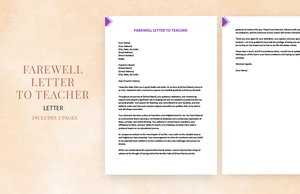 Farewell letter to teacher Farewell letter to teacher