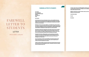 Farewell letter to students Farewell letter to students