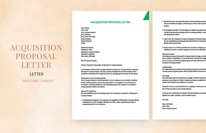 Acquisition proposal letter
