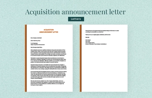 Acquisition announcement letter
