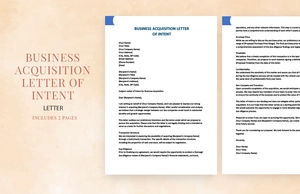 Business acquisition letter of intent Business acquisition letter of intent
