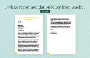 College recommendation letter from teacher